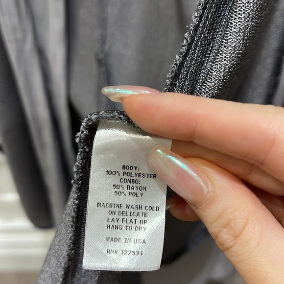 Barney’s new york grey long cardigan silk knit size XS - Picture 3 of 8